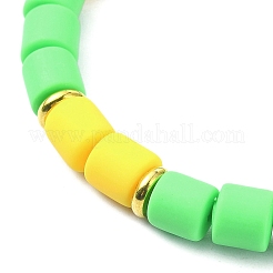 Bracelets extensibles en perles de colonne d’argile polymère&nbsp;BJEW-JB09782-01