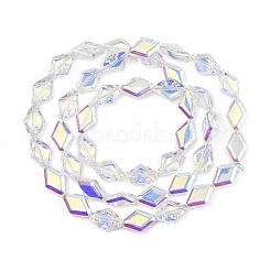 Chapelets de perles en verre électroplaqué&nbsp;EGLA-B010-01A-AB02