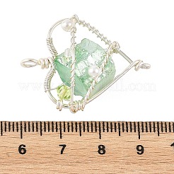 Pendentifs enveloppés de fil de cuivre de quartz naturel galvanisé&nbsp;PALLOY-TA00429-05