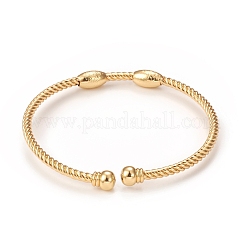 Gestellplattierte Messing-Manschettenarmreifen mit Perle&nbsp;BJEW-E071-07G