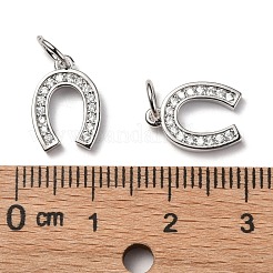 Micro en laiton cz ouvrent la zircone cubique breloques de chaussure de cheval&nbsp;ZIRC-L018-13P