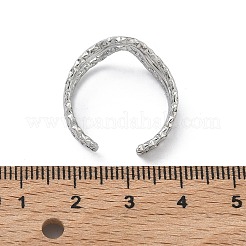 Manchette ouverte triple vague en acier inoxydable 304 pour femmes&nbsp;RJEW-A095-01P