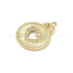 Pendenti in zirconi cubici trasparenti in micro pavè di ottone&nbsp;KK-P350-09G