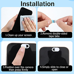 50 pz. 2 colori di coperture autoadesive per webcam in plastica ABS&nbsp;FIND-PS0001-02