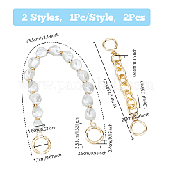 Chaînes de dragonne de téléphone en alliage de perles en plastique&nbsp;FIND-WH0260-55LG