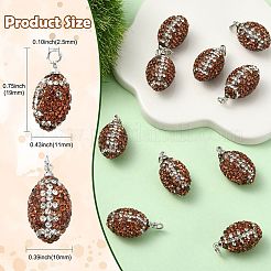 10 Stück handgefertigte Strass-Anhänger aus Polymer-Ton&nbsp;CLAY-CJ0002-08