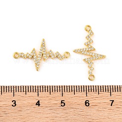 Verbindungsanhänger mit Mikropavé aus Messing mit durchsichtigen Zirkonia-Steinen&nbsp;KK-U017-01B-G