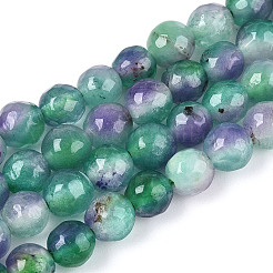 Chapelets de perles en jade blanc naturel teinté&nbsp;G-T139-6mm-60-18