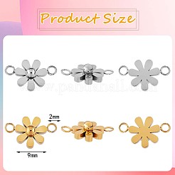 12 Stück 430 Edelstahl kleine Blumenverbinder-Anhänger&nbsp;JX239A