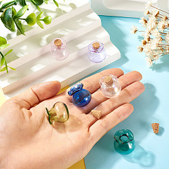 6 stücke 6 farben glückstasche form glas korken flaschen ornament&nbsp;AJEW-TA0001-73
