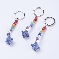 Porte-clés chakra pierre naturelle / synthétique&nbsp;KEYC-P040-F