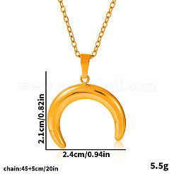 Collares colgantes de doble cuerno de acero inoxidable 304 para mujer&nbsp;RC6919-2