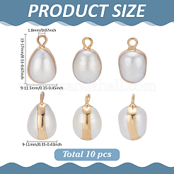 10 Stück galvanisierte natürliche Barockperlen-Keshi-Perlenanhänger&nbsp;PEAR-ME0001-01