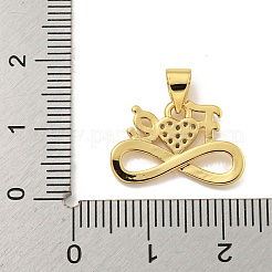Ciondoli in ottone con placcatura a cremagliera con micro pavé di zirconi chiari&nbsp;KK-B091-49G-01