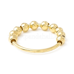 Anello girevole in ottone con perline&nbsp;RJEW-H102-01G