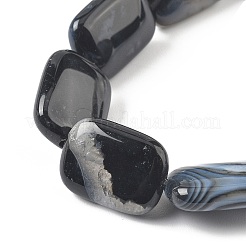 Natürliche schwarze Achat Perlen Stränge&nbsp;G-K392-B02-13x18mm