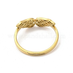 Ionenplattierung (IP) 304 Edelstahl Hohlflügel verstellbarer Ring für Frauen&nbsp;RJEW-L107-033G