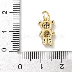 Bärenanhänger aus Messing mit Mikropavé in Schwarz und Klar mit Zirkonia&nbsp;KK-B155-20G