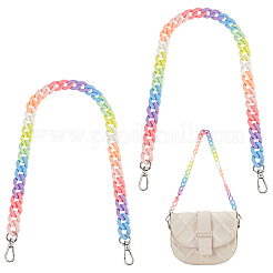 Regenbogenfarbener Panzerketten-Taschenriemen aus Acryl&nbsp;FIND-WH0143-47A