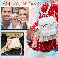 2 Stück 2 Stile PU-Leder und Legierung Strass geflochten Schlüsselanhänger & Anhänger Dekorationen&nbsp;KEYC-CN0001-11B