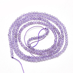 Natürlichen Amethyst Perlen Stränge&nbsp;G-S266-2mm-17