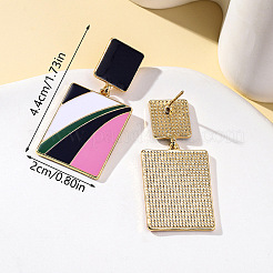 Pendientes colgantes de esmalte de aleación rectangular&nbsp;FS-WG25040-01