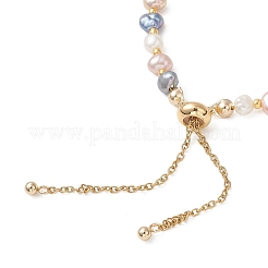 Armbänder mit Schiebeverschluss aus natürlichen Süßwasserzuchtperlen und Saatperlen für Damen&nbsp;BJEW-JB13178