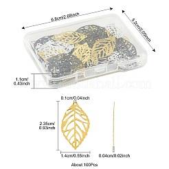100 Stück Blatt-Eisenanhänger&nbsp;KK-FS0001-98