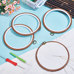 4 Stück PP- und PVC-Kunststoff-Imitat-Holz-Kreuzstich-Stickrahmen&nbsp;DIY-CY0002-60