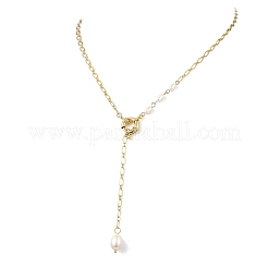 Verstellbare Figaro-Kette aus Edelstahl 304 mit Naturperlen&nbsp;NJEW-JN06146