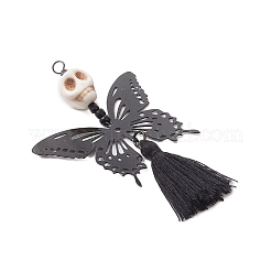 5 ciondolo a forma di farfalla in acciaio inossidabile 304 con teschio&nbsp;PALLOY-JF04160