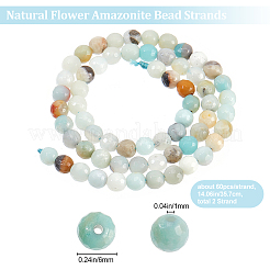 2 Strang natürliche Amazonit-Blumenperlen&nbsp;G-BBC0001-40