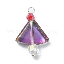 Galvanoplastie pendentifs en perles de verre transparent&nbsp;PALLOY-JF02116