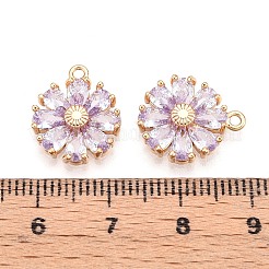 Vrais pendentifs en laiton plaqué 18k or véritable micro pavé zircone cubique&nbsp;KK-S360-043B-NF