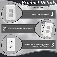 8 jeu de plaques de recouvrement de prise en plastique ABS&nbsp;DIY-WA0001-01