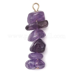 Anhänger aus natürlichen Lavendel-Amethysten und blauen Spitzenachat-Chipperlen in Farbverlaufsfarbe&nbsp;PALLOY-JF02795-03
