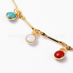 Latón pendiente de los collares del esmalte&nbsp;NJEW-JN03225