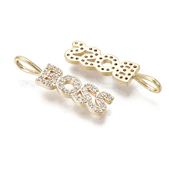 Colgante micropavé cubic zirconia de latón&nbsp;KK-R136-057-NF