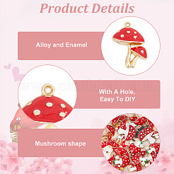36 pièces 6 styles pendentifs en émail alliage thème automne&nbsp;ENAM-HY0003-07