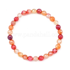 Pulseras elásticas redondas de cuentas de ágata bandeada natural para mujer&nbsp;BJEW-JB14071