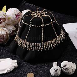 Stirnbänder aus legiertem Strass-Mesh&nbsp;OHAR-WH20007-05G-01
