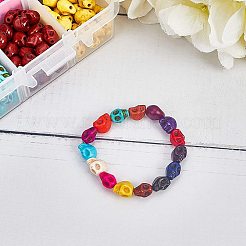 15 Farben gefärbte synthetische türkisfarbene Perlen&nbsp;G-GA0001-02