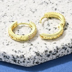 Creolen aus klarem Zirkonia aus Messing&nbsp;EJEW-M047-19G