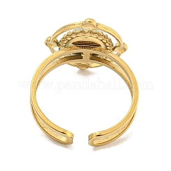 Anelli polsino turchese sintetico in acciaio inossidabile 304 placcatura ionica (ip)&nbsp;G-Z056-04G-05