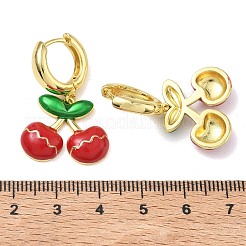 Pendientes colgantes de aro de latón y esmalte para mujer&nbsp;EJEW-A167-20G-02