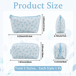 2 sac de rangement à fermeture éclair en polyester pour cosmétiques&nbsp;ABAG-CY0001-01A