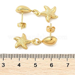 Pendientes colgantes de estrella de acero inoxidable 304&nbsp;EJEW-A125-61G