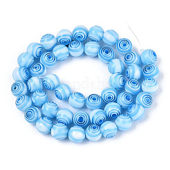 Millefiori a mano perle tonde vetro fili&nbsp;LK-R004-93B