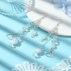 Orecchini pendenti a forma di cuore in ottone&nbsp;EJEW-FS00043