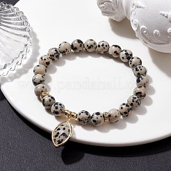 Bracciali Diaspro stirata dalmatian naturale&nbsp;BJEW-JB10092-06